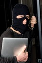 Hacker in a datacenter Royalty Free Stock Photo