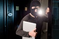 Hacker in a datacenter Royalty Free Stock Photo