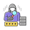 hacker digital thief color icon vector illustration