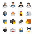 Hacker Flat Color Icons Set