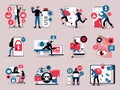 Hacker Flat Icons Set Royalty Free Stock Photo