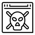 Hacker fraud icon outline vector. Stop secure Royalty Free Stock Photo