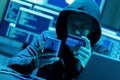 Hacker fraudulently use credit card Royalty Free Stock Photo