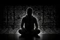 hacker front of his computer committing digital cybercrime. Generative AI
