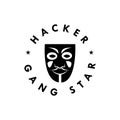 Hacker gang star logo design template