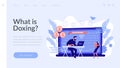 Doxing concept landing page.