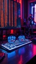 Hacker Glasses Reflecting Binary Code on Computer Keyboard Royalty Free Stock Photo