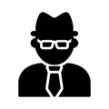 Hacker glyph flat vector icon Royalty Free Stock Photo