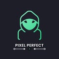 Hacker green solid gradient desktop icon on black