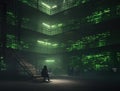 Hacker in Greenlit Data Center