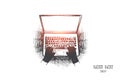 Hacker hack concept. Hand drawn isolated vector.