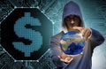 Hacker hacking banking financial system