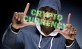 Hacker hacking cryptocurrency in blockchain concept Royalty Free Stock Photo