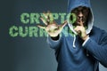 The hacker hacking cryptocurrency in blockchain concept Royalty Free Stock Photo