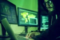 Hacker hacking data information by computer