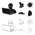 Hacker, hacking, system, internet .Hackers and hacking set collection icons in black,outline style vector symbol stock Royalty Free Stock Photo