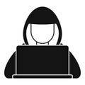 Hacker hood icon, simple style
