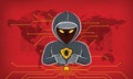 Hacker of hooded man