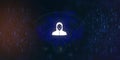 hacker icon on circuit diagram abstract pattern ,cyber security concept Royalty Free Stock Photo