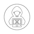 Hacker Icon, Hacking, Cyber Crime, Stealing Data
