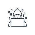 hacker icon vector from programming concept. Thin line illustration of hacker editable stroke. hacker linear sign for use on web Royalty Free Stock Photo