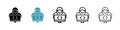 Hacker icon vector set on white background