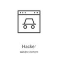 hacker icon vector from website element collection. Thin line hacker outline icon vector illustration. Linear symbol for use on Royalty Free Stock Photo
