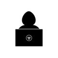 Hacker icon on white background. Flat style sign. Anonymous spy icon for your web site design Royalty Free Stock Photo