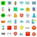 Hacker icons set, cartoon style Royalty Free Stock Photo