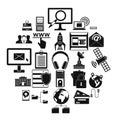 Hacker icons set, simple style Royalty Free Stock Photo