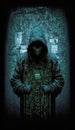 a hacker image technologic image Generative AI Royalty Free Stock Photo