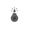 Hacker, infected e-mail icon. Can be used for web, logo, mobile app, UI, UX