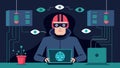 A hacker infiltrates a neurotech company and uses their experimental brain implants for malicious purposes causing chaos Royalty Free Stock Photo