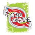 Hacker inside t-shirt design