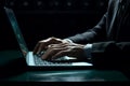 Hacker internet digital laptop technology hand hacking online concept programmer dark system
