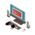 Hacker Isometric Icon Royalty Free Stock Photo