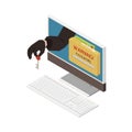 Hacker Isometric Icon Royalty Free Stock Photo