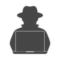Hacker, laptop logo or icon