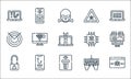 hacker line icons. linear set. quality vector line set such as alert, data theft, unlock, hacker, phishing, radar, data theft, bug Royalty Free Stock Photo