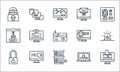 hacker line icons. linear set. quality vector line set such as password, data theft, cyber security, antivirus, access, malware, Royalty Free Stock Photo