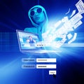 Hacker With Log On Screen Royalty Free Stock Photo