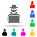 hacker multi color style icon. Simple glyph, flat vector of cyber security icons for ui and ux, website or mobile application Royalty Free Stock Photo