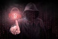 Hacker pointing Petya ransomware cyber attack
