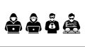 Hacker Programmer Anonymous Cybersecurity Conceptss Set Royalty Free Stock Photo