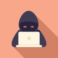 Hacker report icon flat vector. Virus error