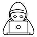 Hacker report icon outline vector. Virus error