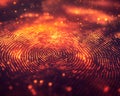 Hacker's fingerprint exploded with binary codes in 3D. Royalty Free Stock Photo