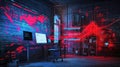 Hacker's Loft Cyberattack, Data Breach, Red Alert Royalty Free Stock Photo