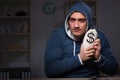 The hacker with sack of money Royalty Free Stock Photo