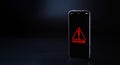 Hacker security cyber attack smartphone. Digital mobile phone isolated on black. Internet web hack technology. Login and Royalty Free Stock Photo